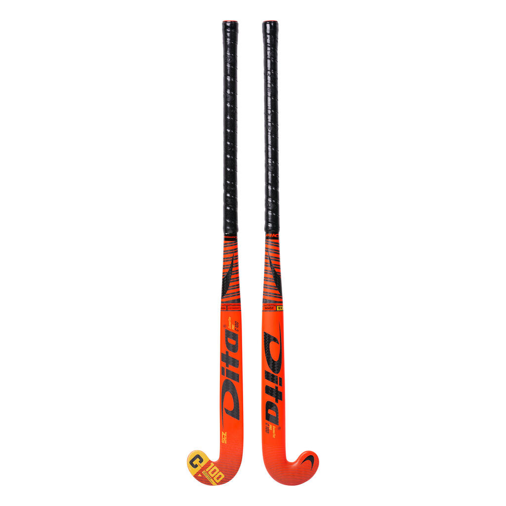 Adult Advanced Indoor Hockey Stick XLB 100% Carbon CarboTecPro - Red/Black